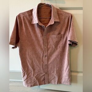 Vuori Men's Casual Button Down Polo Shirt - Light Pink Basically NWOT